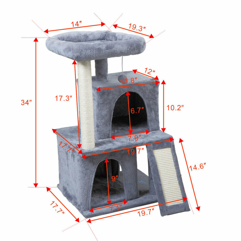 Tucker Murphy Pet™ 34" Johana Furniture Kitten Activity Tower Cat Tree